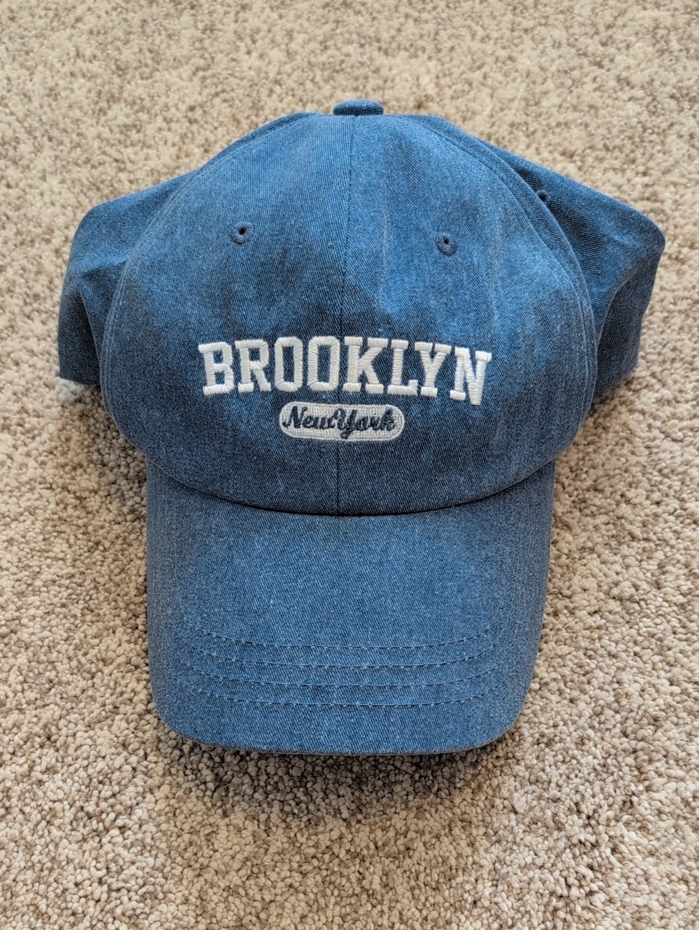 🗝️ Brooklyn New York, Embroidered, Blue Denim Baseball Cap